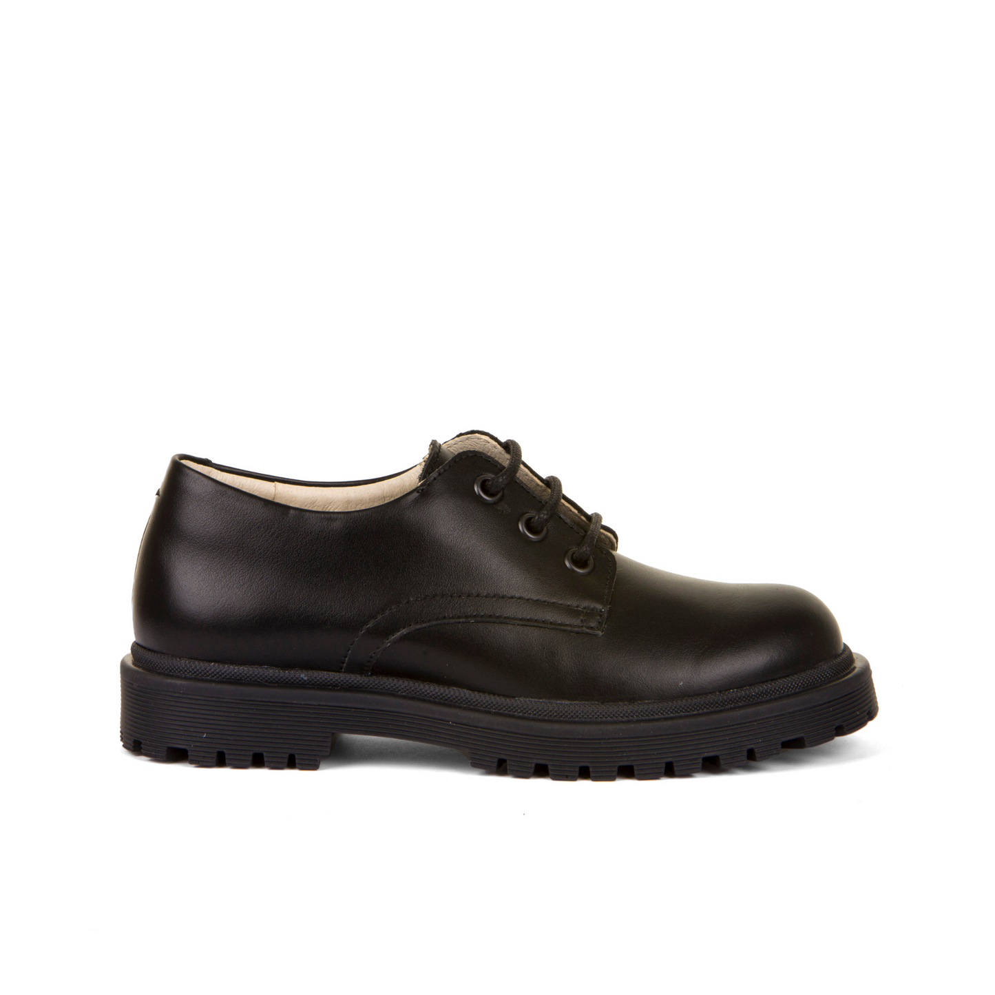 Lea Black Leather Lace Up School Shoe