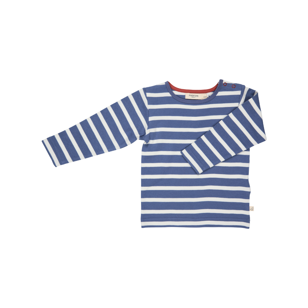 Long Sleeve T-Shirt Breton Stripe Velvet Blue/White