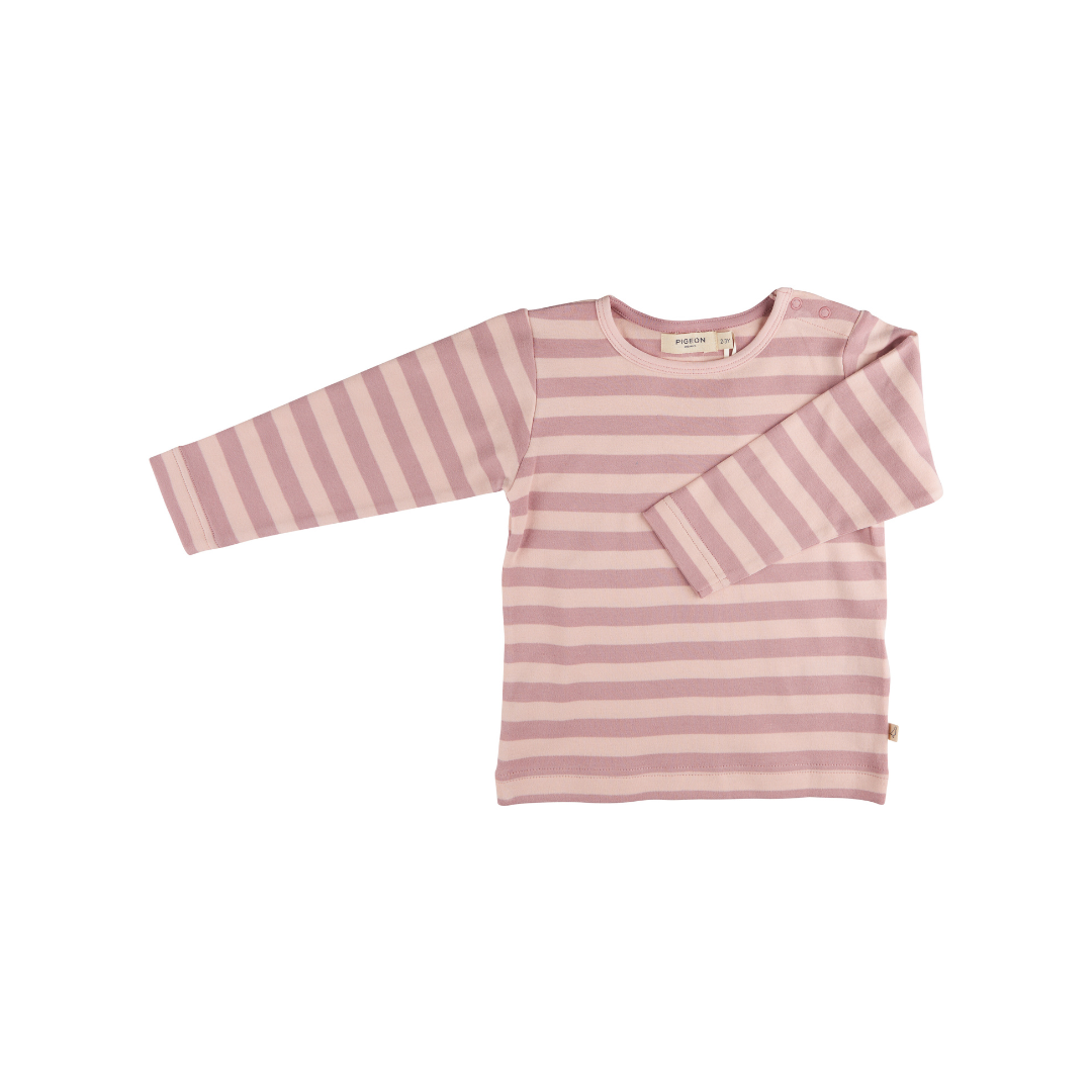 Long Sleeve Breton Stripe T-Shirt Pink