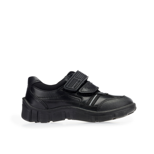 Luke Black Leather Boys School Shoe
