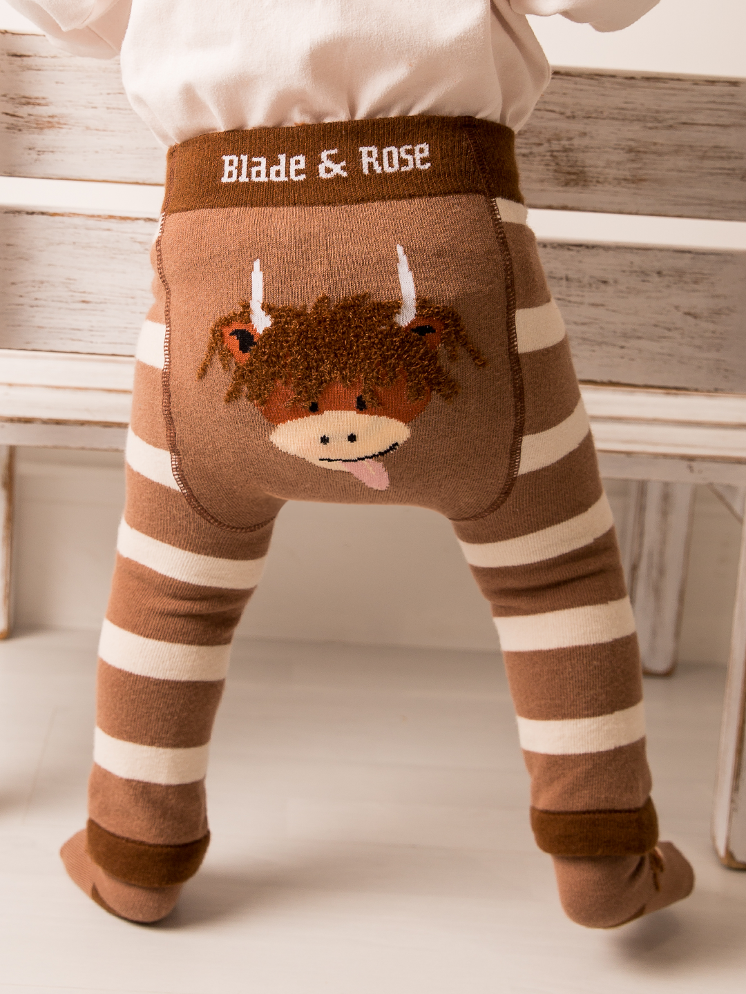 Neutral Hamish Highland Cow Leggings
