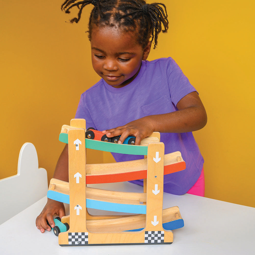 Wooden Ramp Car Racer Toy