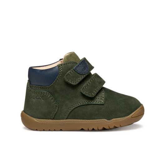 Baby Macchia Dark Green and Navy Nubuk First Shoe