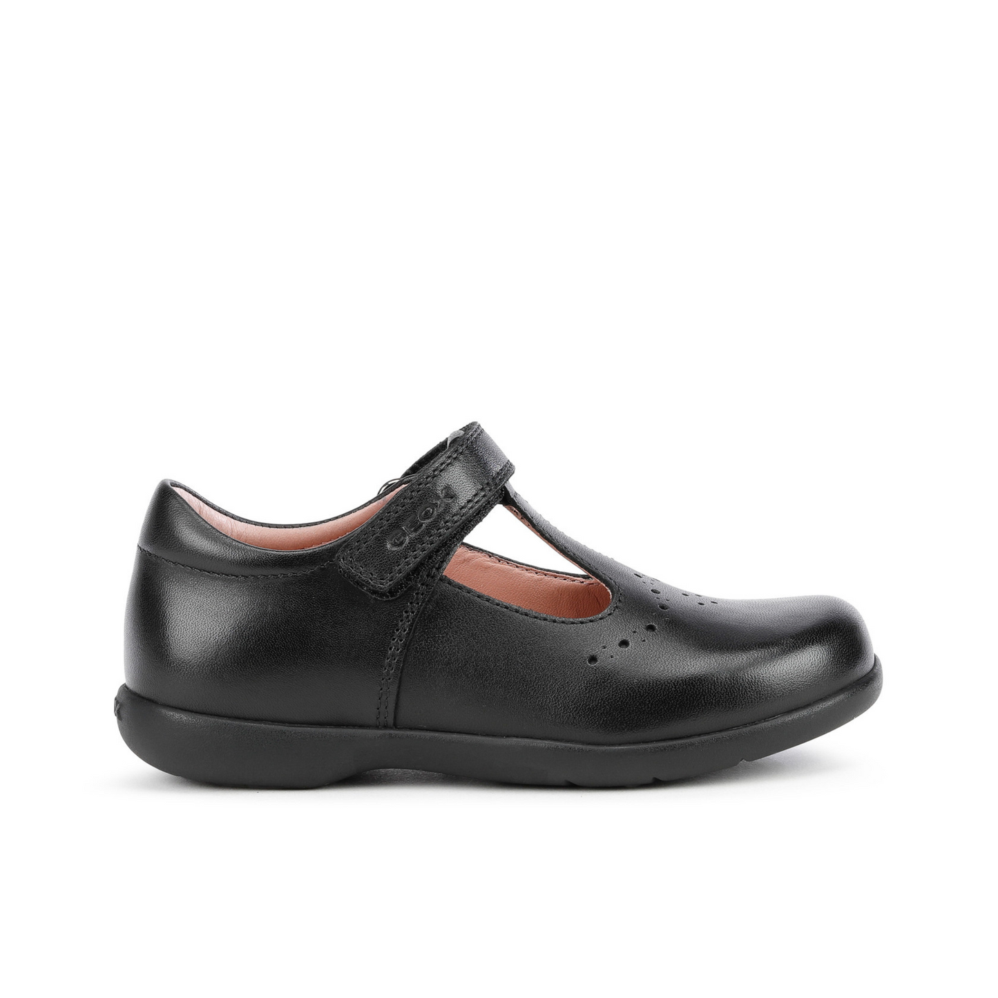 Naimara Black Leather T-Bar Girl's School Shoe