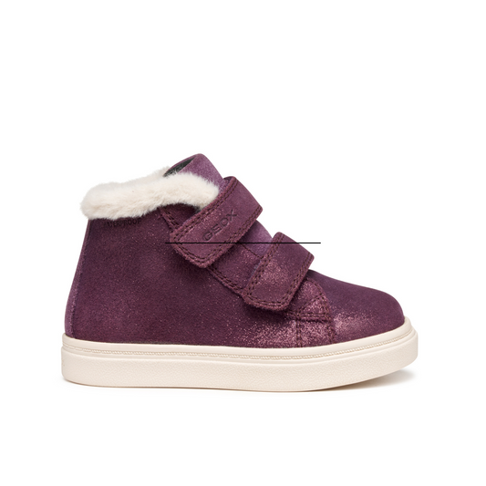 Nashik Toddler Girls Waterproof Violet Leather High Top Boot