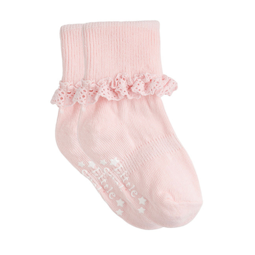 Frilly Pink Lemonade Non Slip Stay On Socks