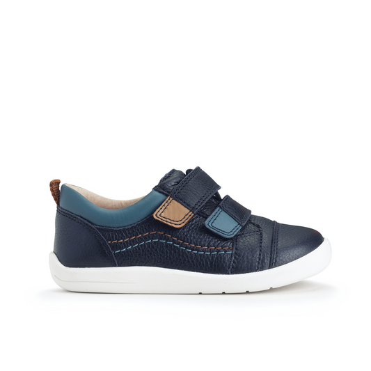 Playhouse Navy Leather First Walking Shoe