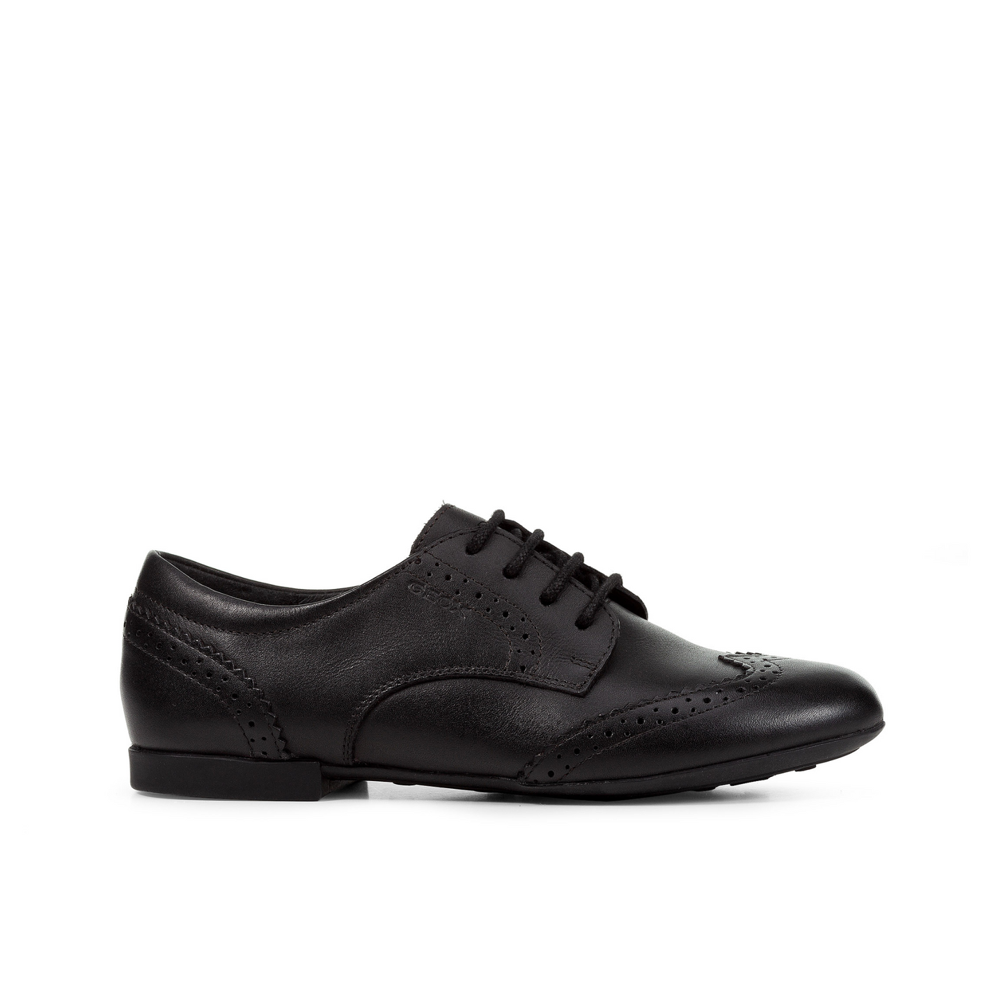 Plie Black Leather Lace-up Brogue Girl's School Shoe