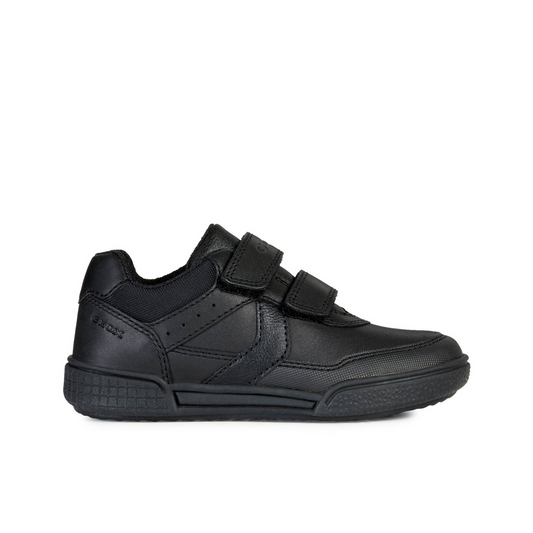 Poseido Black Leather Boys School Shoe