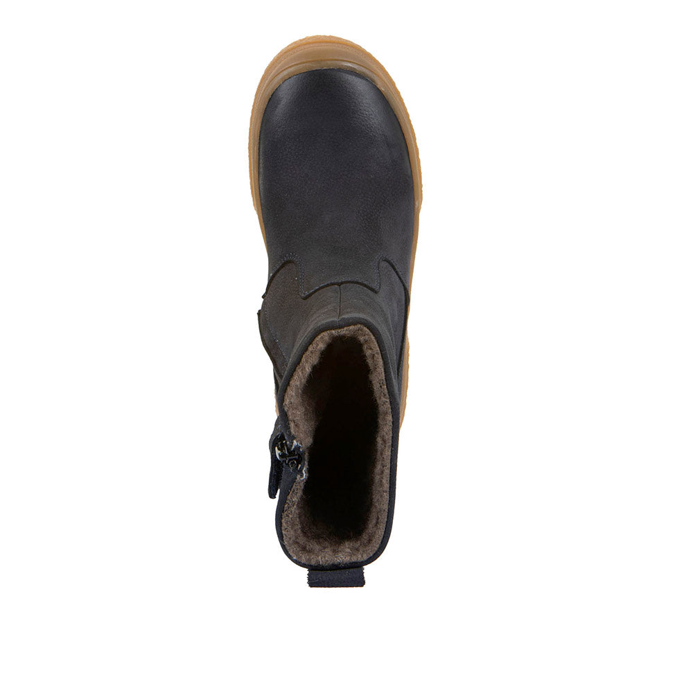 Pulse Tex Waterproof Wool Lined Navy Leather Star Boots