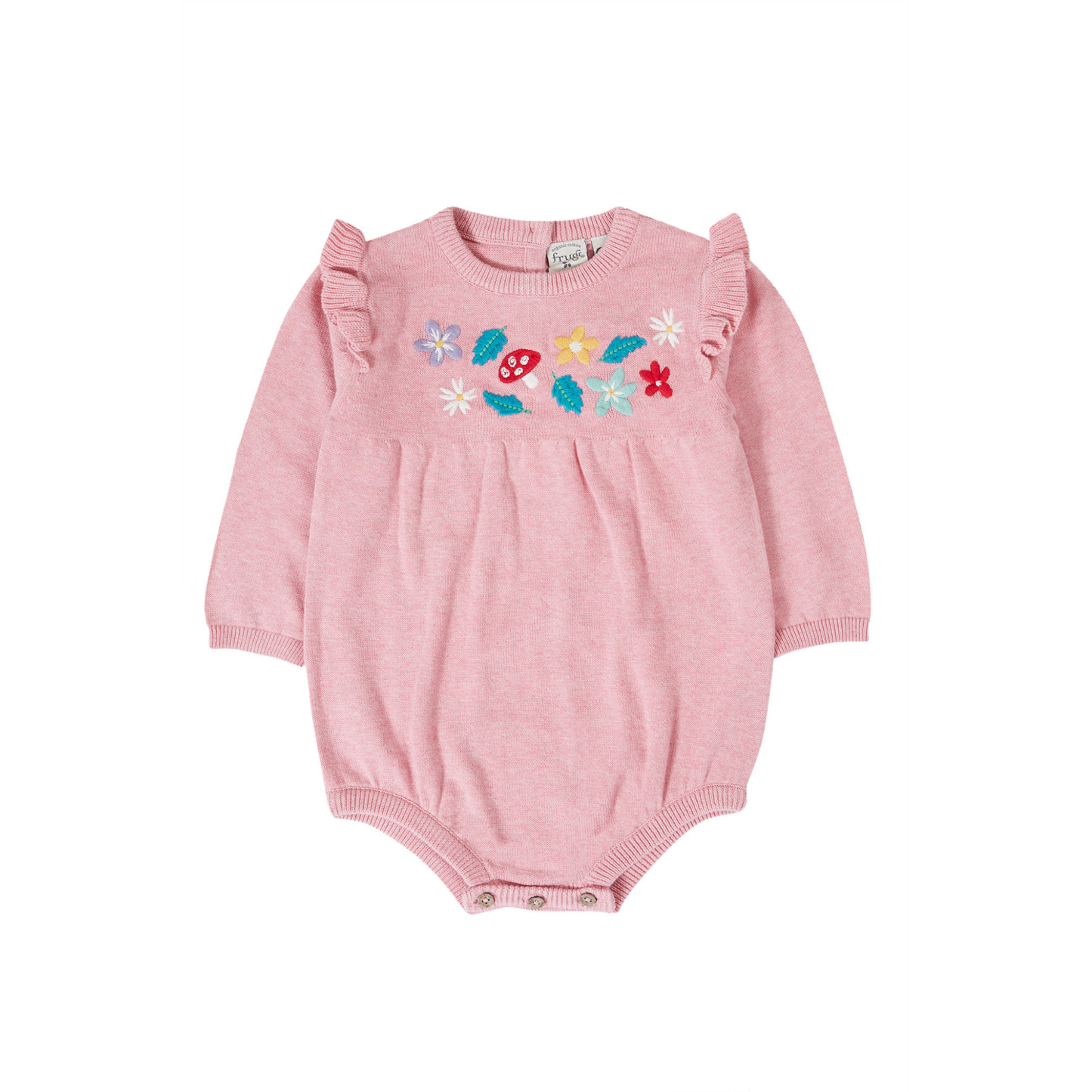 Remi Pink Marl Floral Knitted Romper