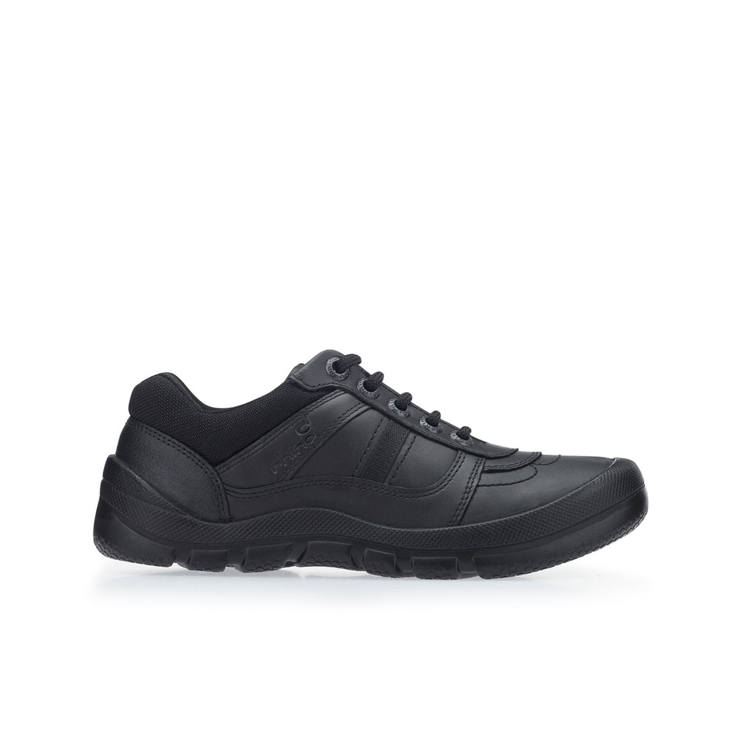 Rhino Sherman Black Leather Lace-up Boys School Shoe