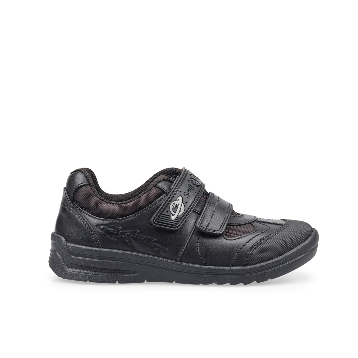 Rocket Black Leather Boys School Shoe