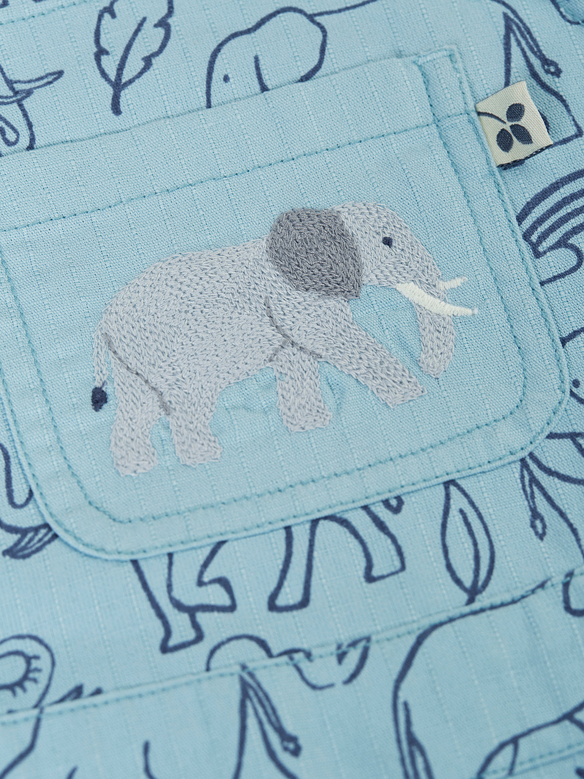Matthew Short Dungarees Happy Herd Elephant Print