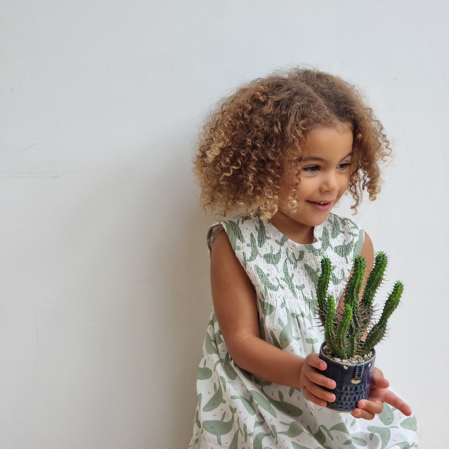 Sleeveless Smock Dress Whales Tea Green