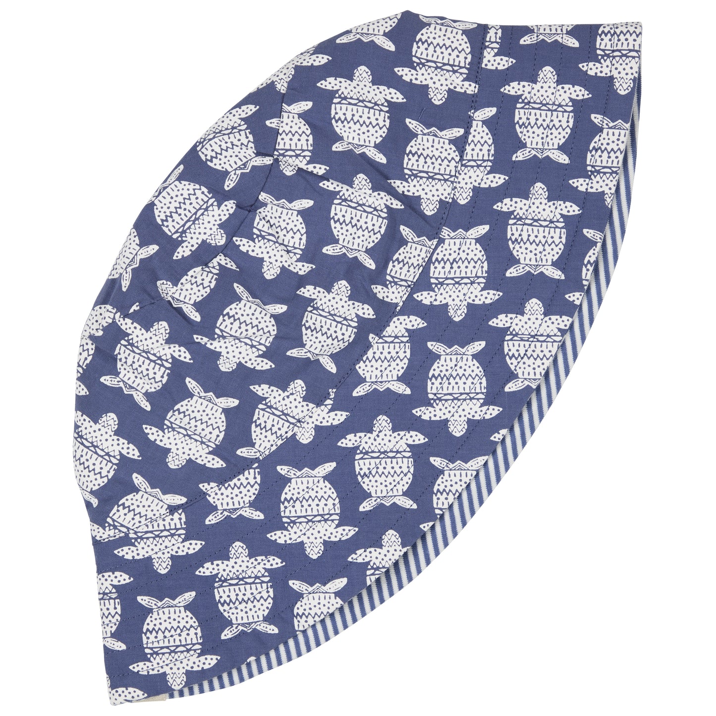 Reversible Sun Hat Turtles Indigo