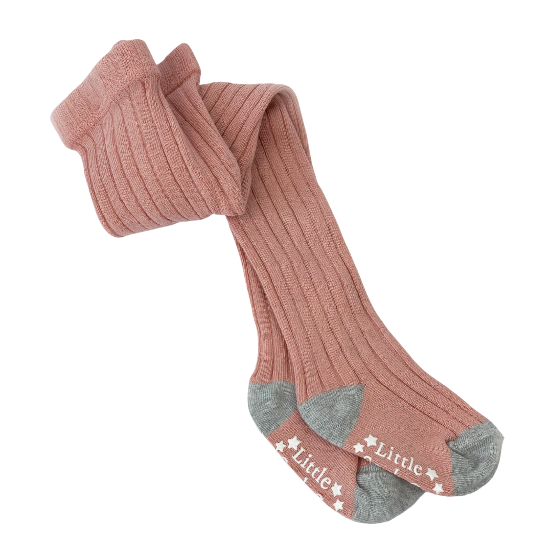 Shell Pink Baby And Toddler Non Slip Super Soft Ribbed Tights