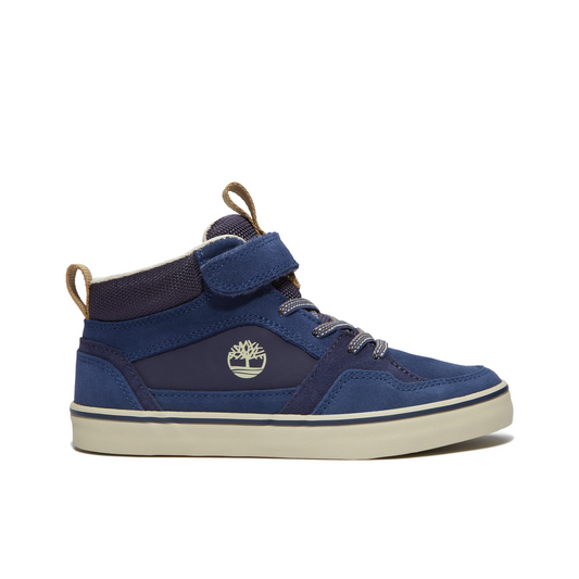 Stone Jump Mid Hook & Loop Leather Sneaker Dark Blue