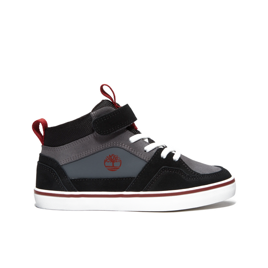Stone Jump Mid Hook & Loop Sneaker Black Grey Red