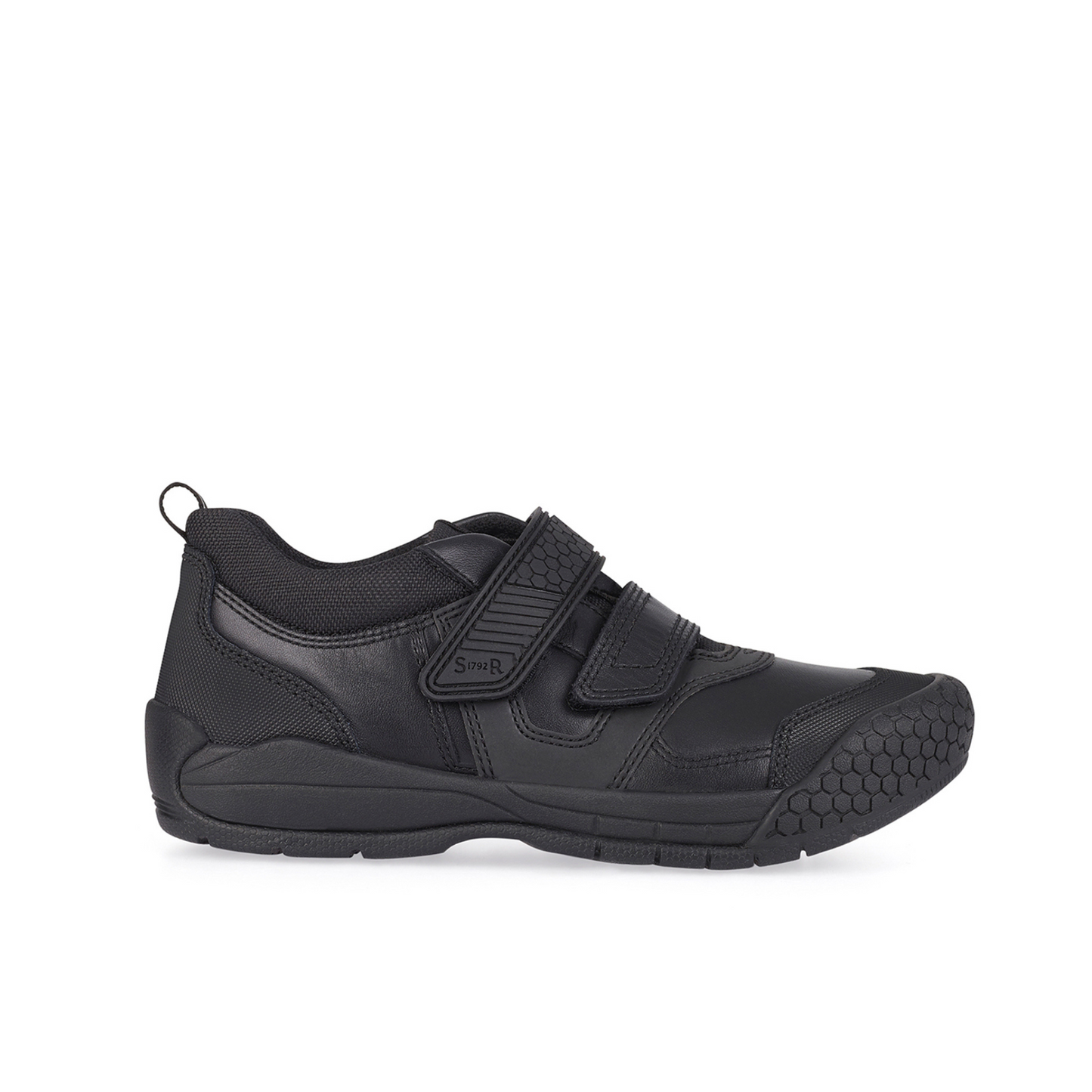 Strike Black Leather Boys School Shoe