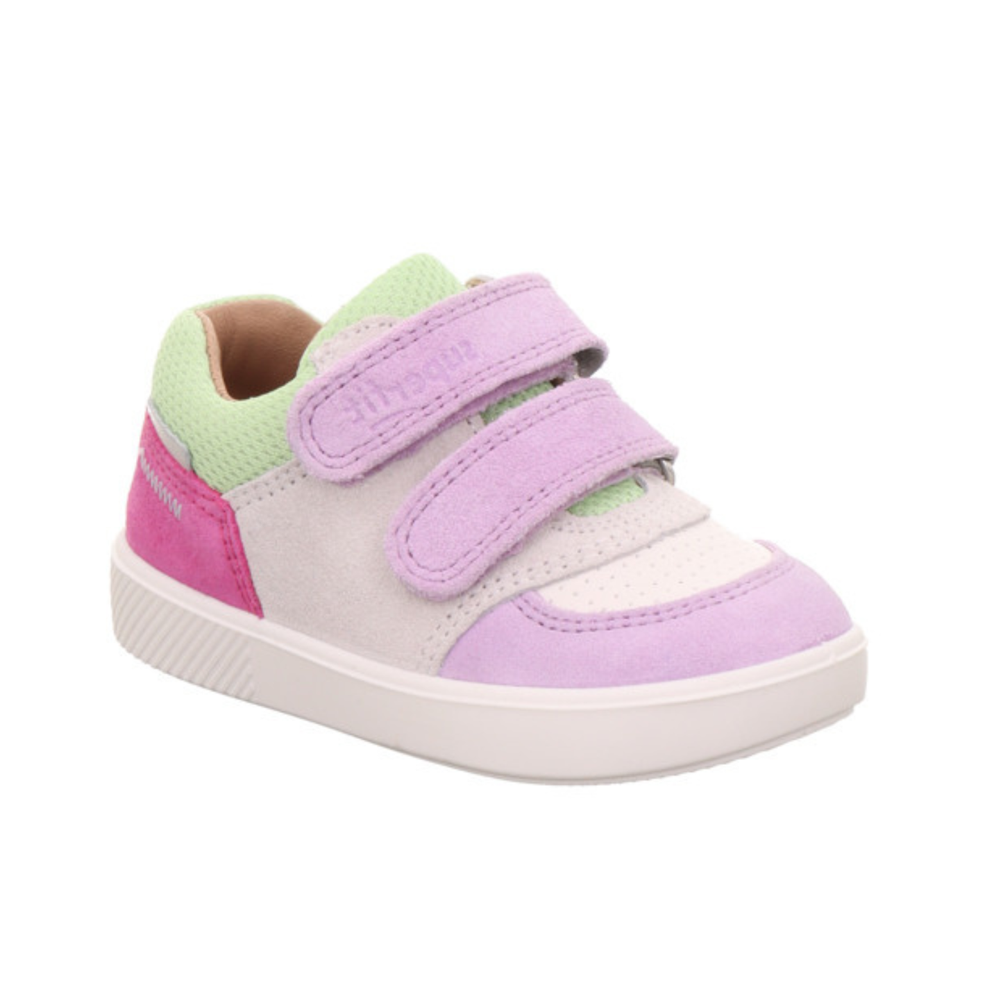 Supies Pink And Lilac Suede And Leather Hi Top Sneaker Shoe