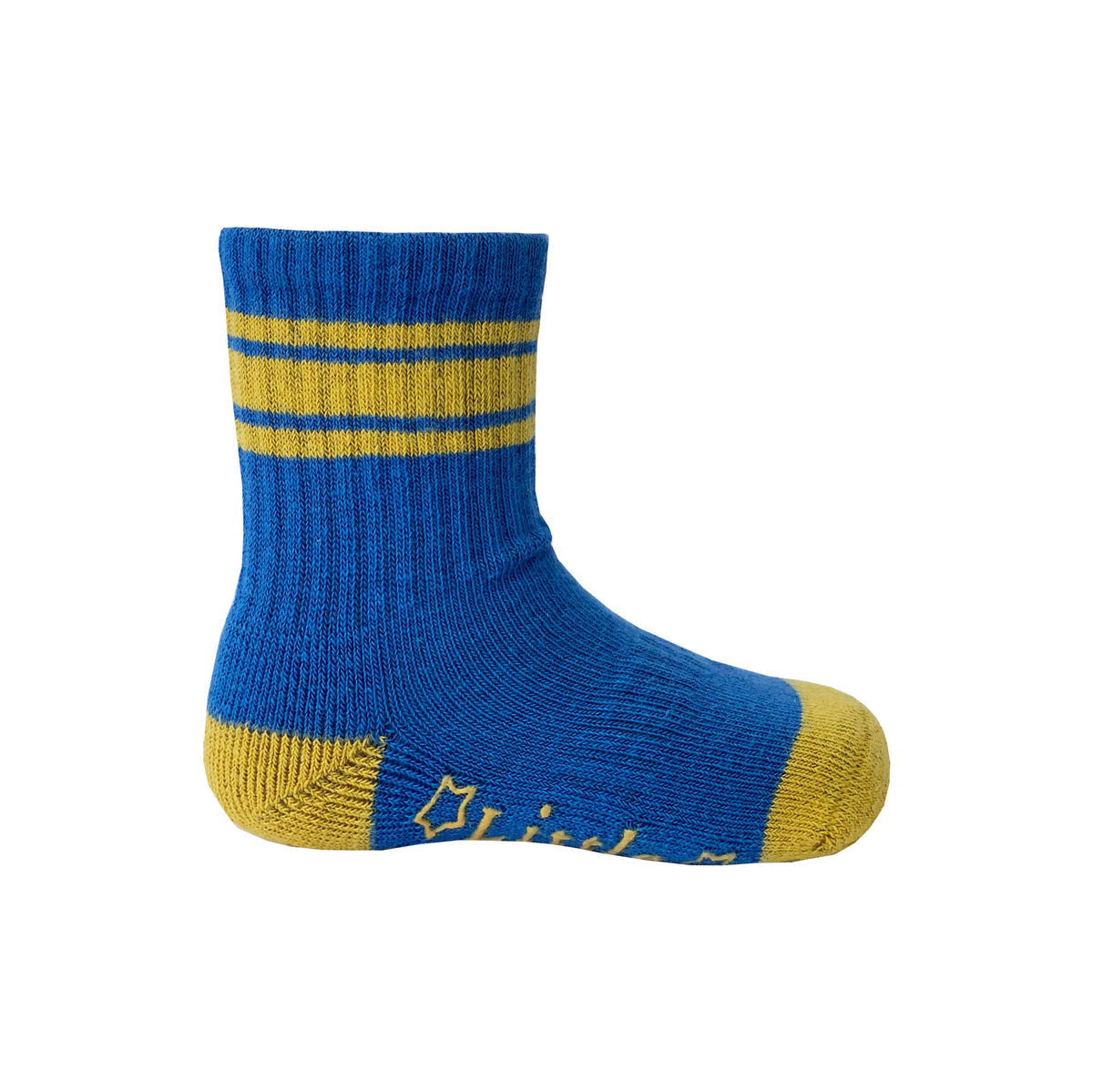Non Slip Stay On Sporty Blue Organic Socks
