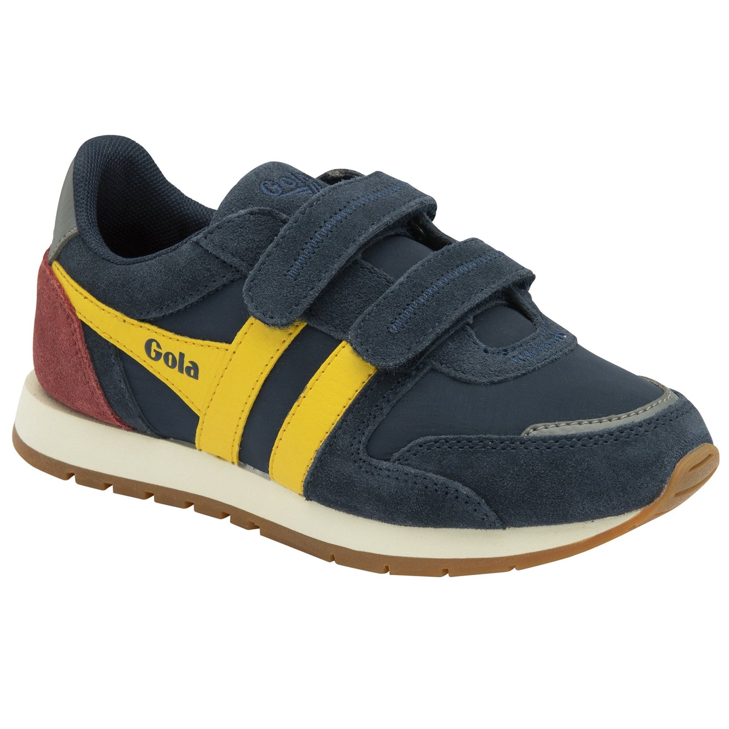 Austin Strap Trainer Navy/Sun/Deep Red Suede