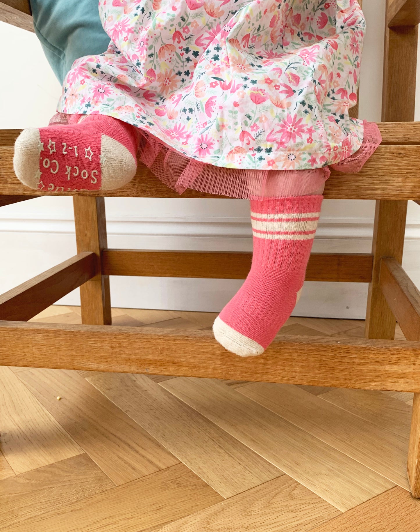 Sporty Pop Pink Organic Non Slip Stay On Socks
