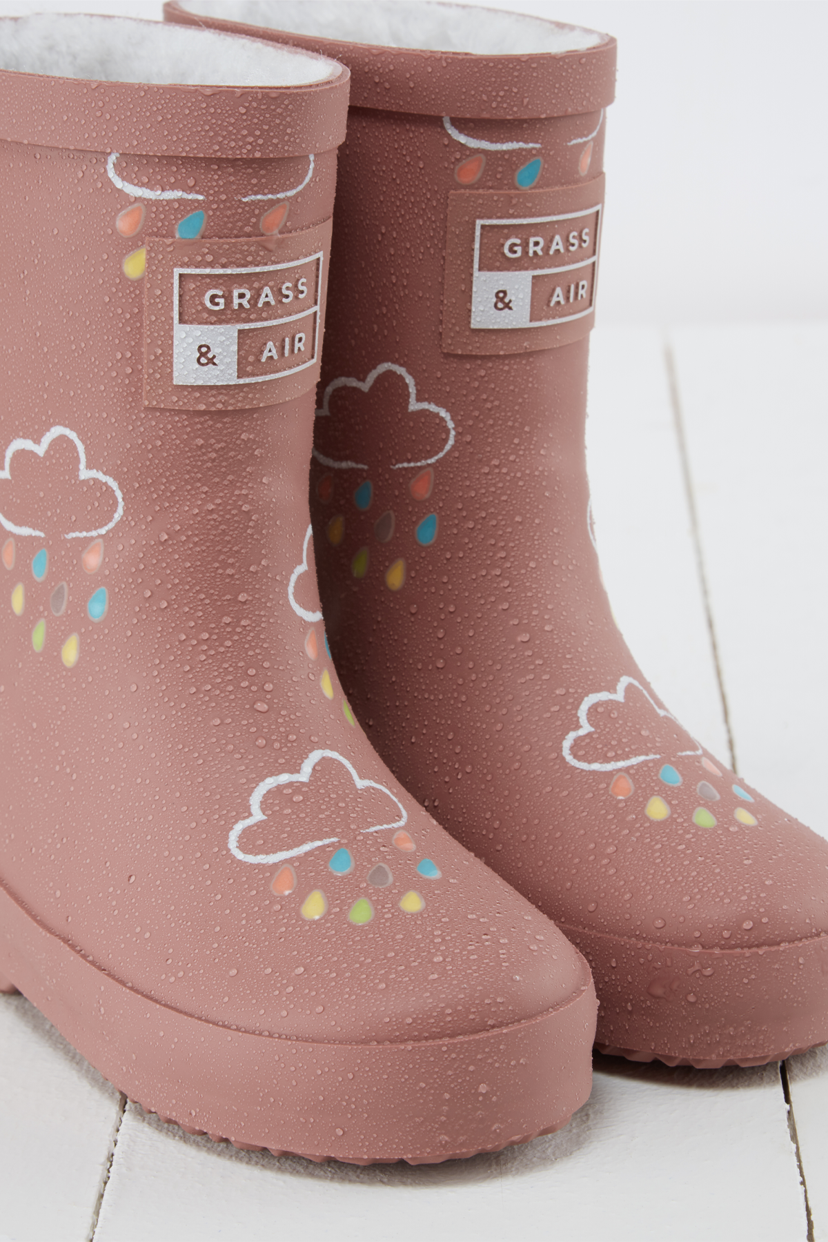 Colour Changing Teddy Fleece Lined Winter Wellie Rose with bag