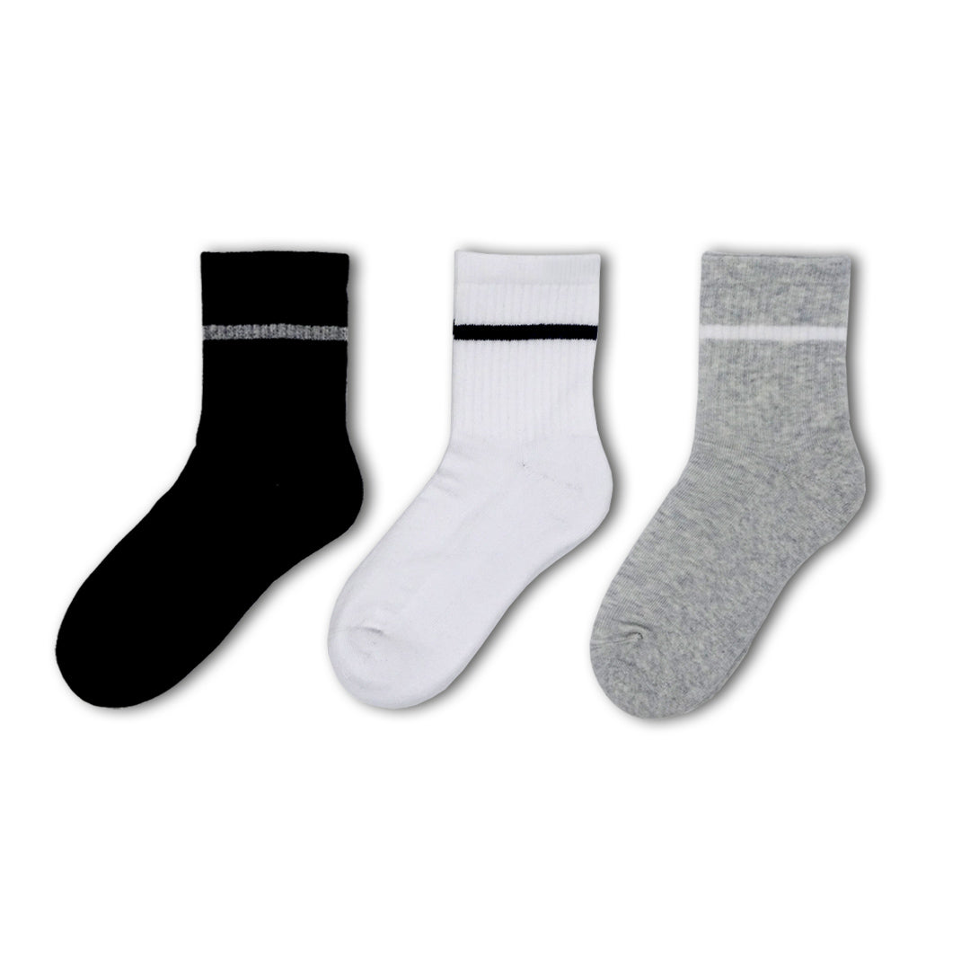 3pk Cotton Cushioned Sports Ankle Socks