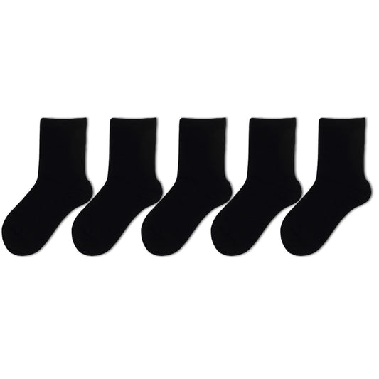 5pk Bamboo Ankle School Socks - Black