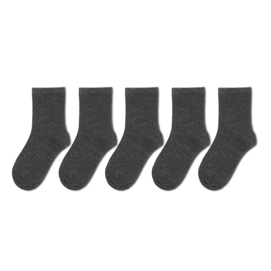 5pk Bamboo Ankle School Socks - Grey
