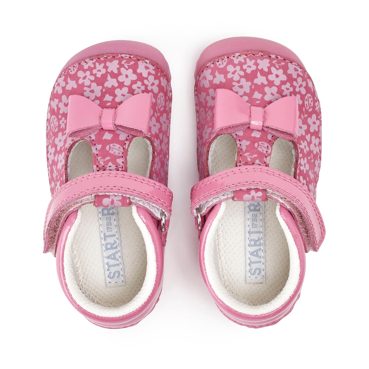 Wiggle Pink Nubuk Leather Girl's Riptape Pre-walker Shoe