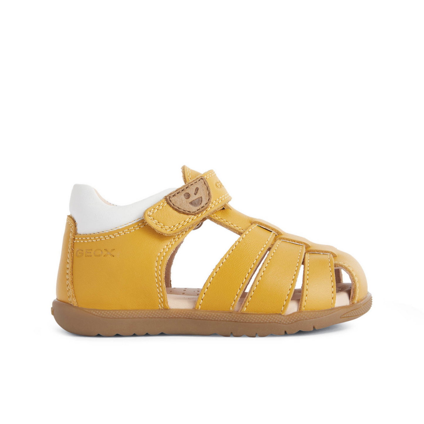 Baby Macchia Ochre Yellow Leather Sandal