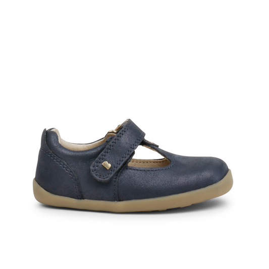 SU Louise T-Bar Shoe in Navy Leather