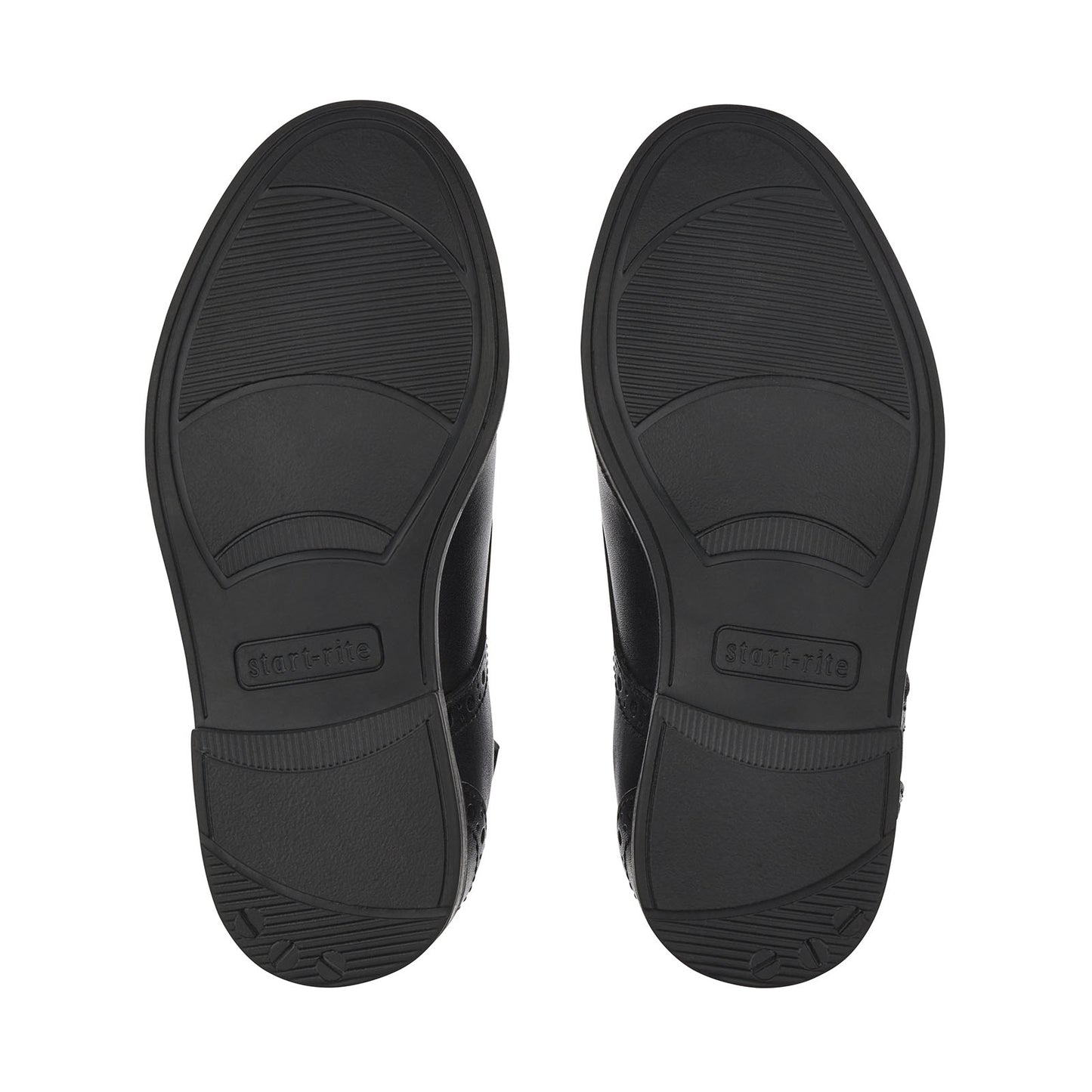 Brogue Pri Black Leather Lace-up Girls or Boys School Shoe