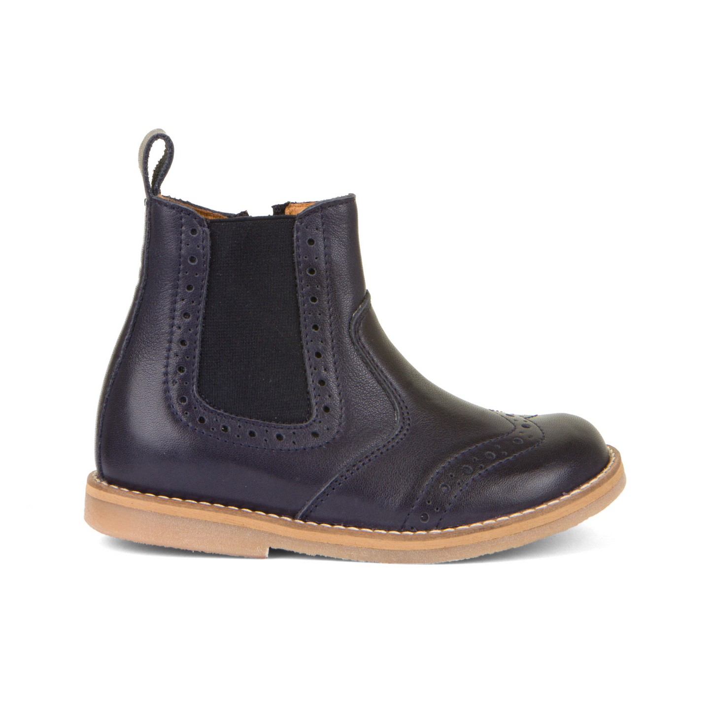 Chelys Brogue Leather Chelsea Boot in Dark Blue