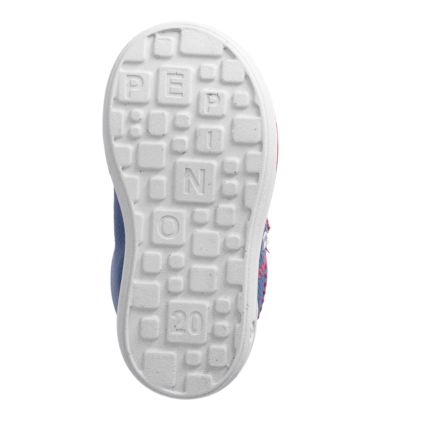 Nippy Leather Sneaker in Blue with Red and White Flag