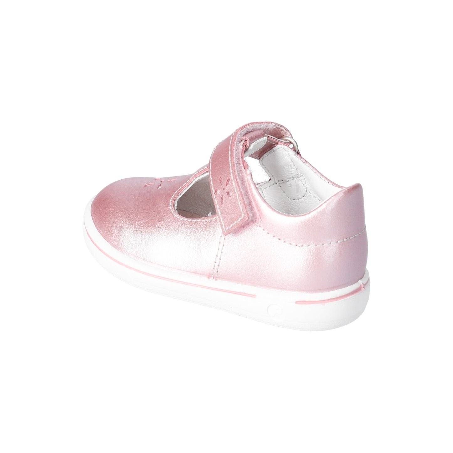 Winona Girl's T-Bar Shoe in Pearl Rose