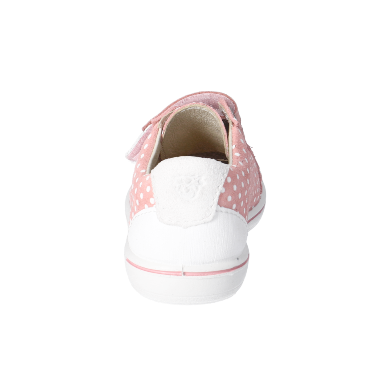 Niccy Leather Sneaker in Strawberry Pink and White Ditsy Dots