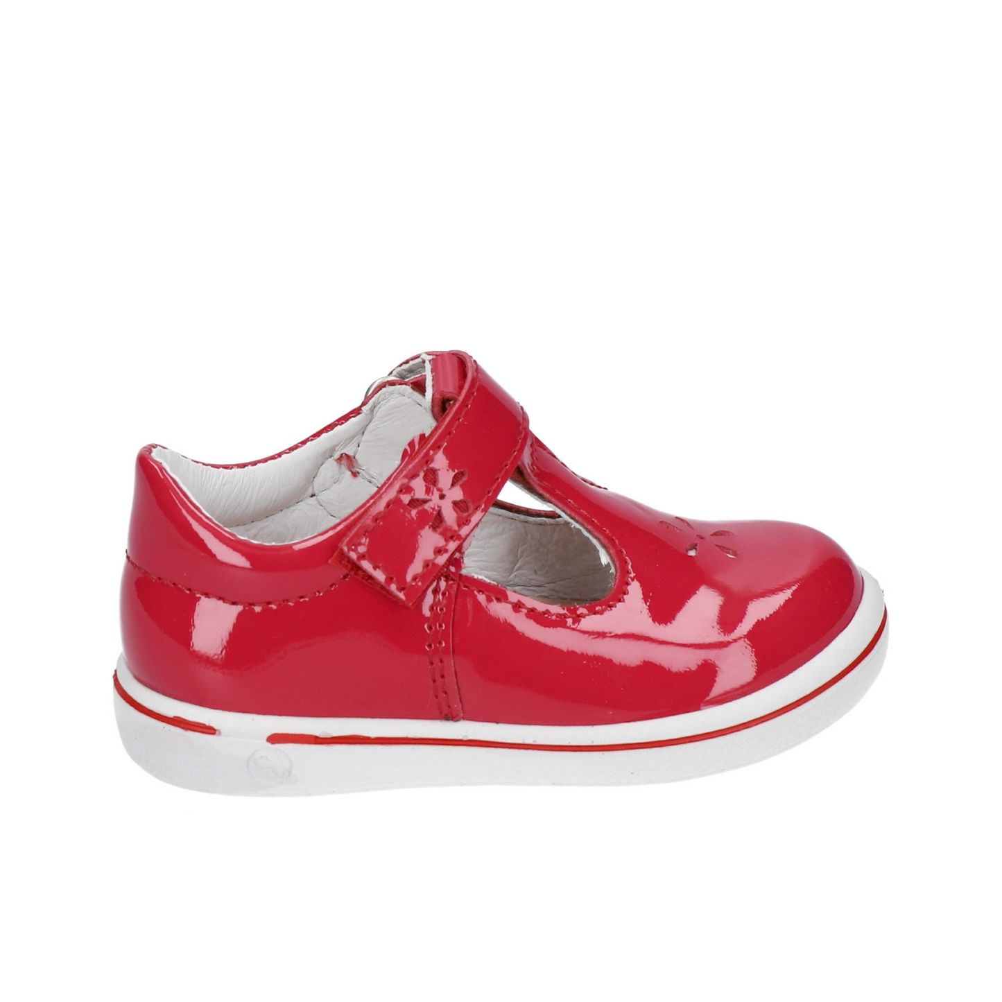 Winona Girl's T-Bar Shoe in Cherry Red Patent