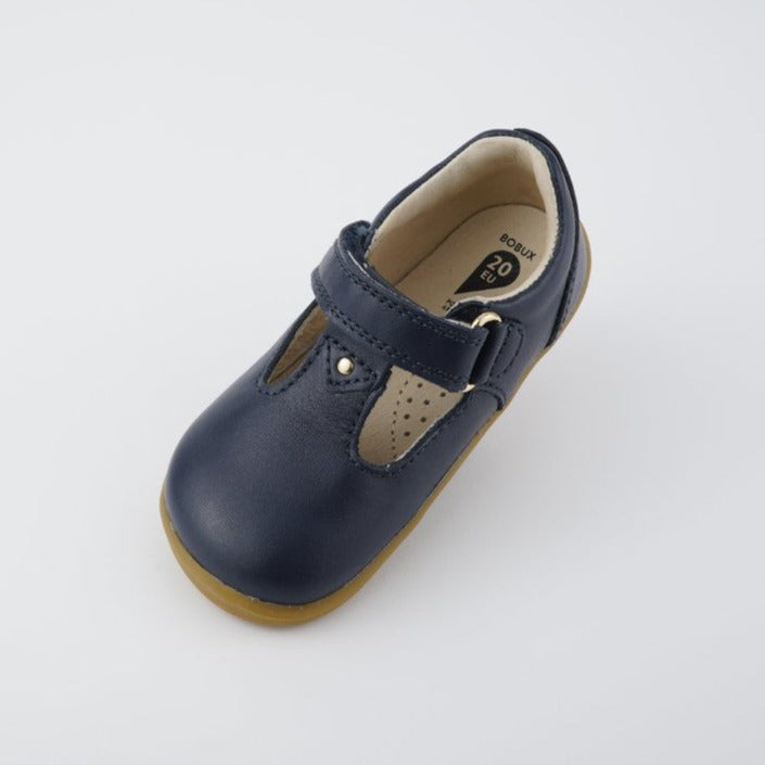 SU Louise T-Bar Shoe in Navy Leather