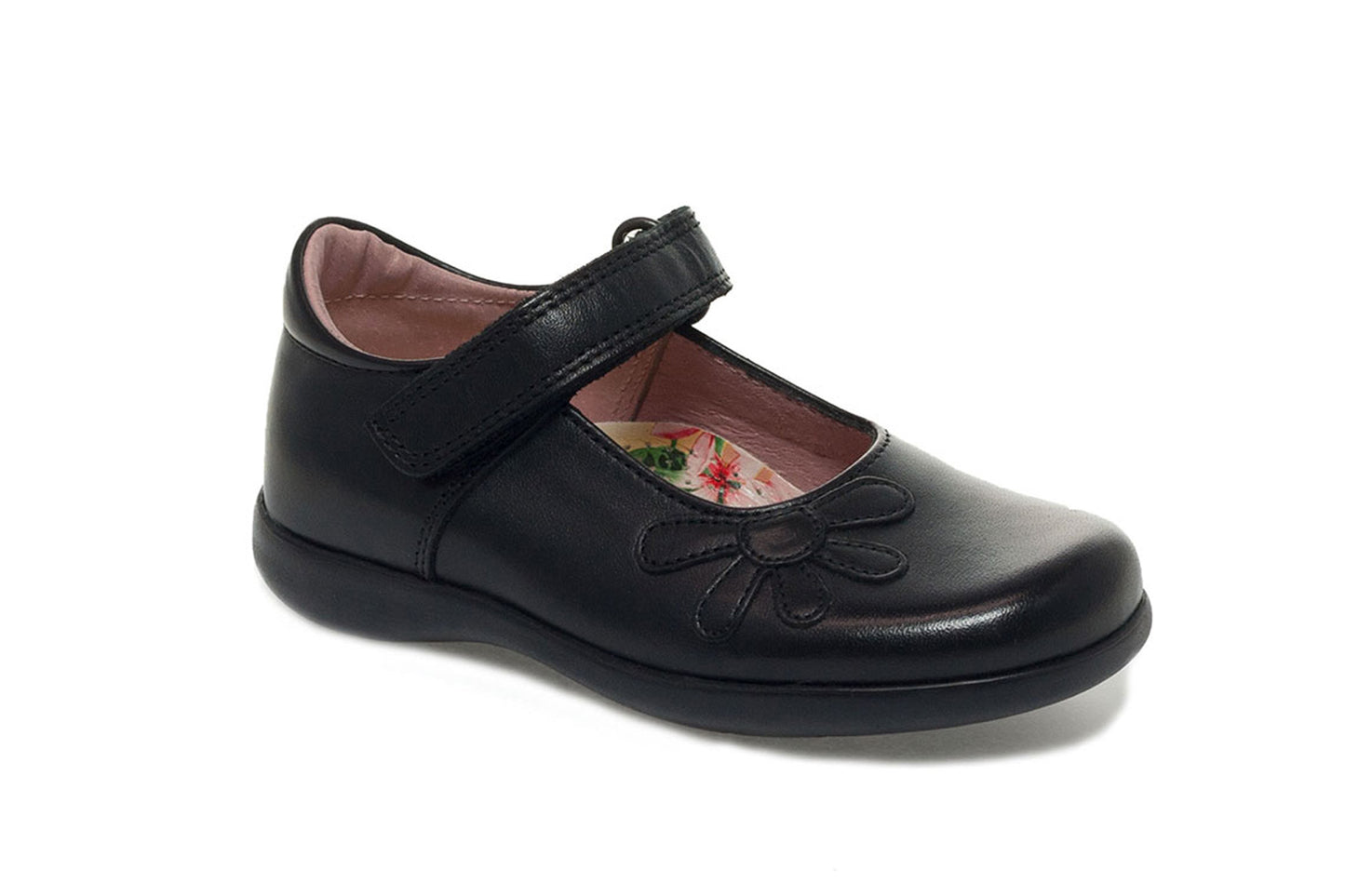 Bonnie Black Leather Mary-Jane Girls School Shoe