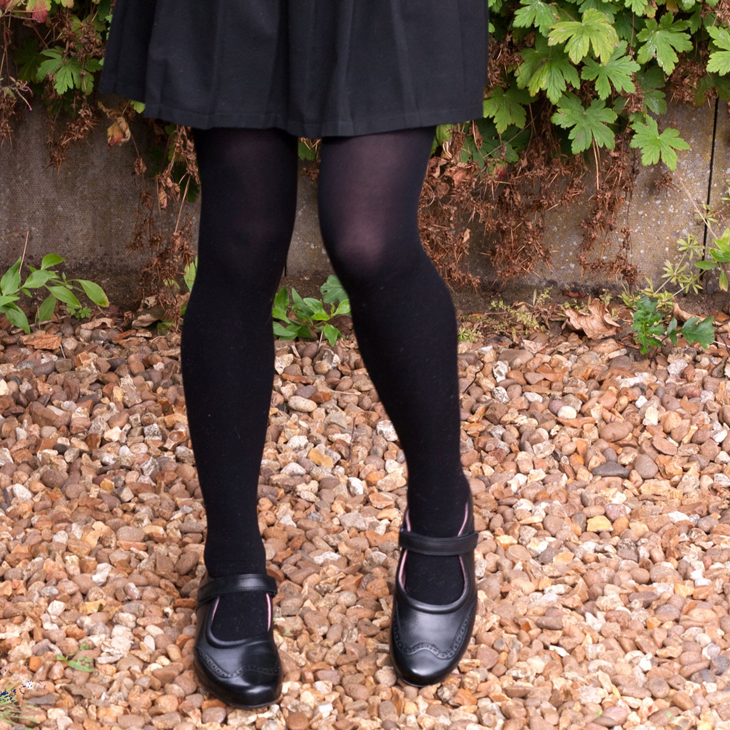 Expo 3 Black Leather Mary-Jane Girls School Shoe