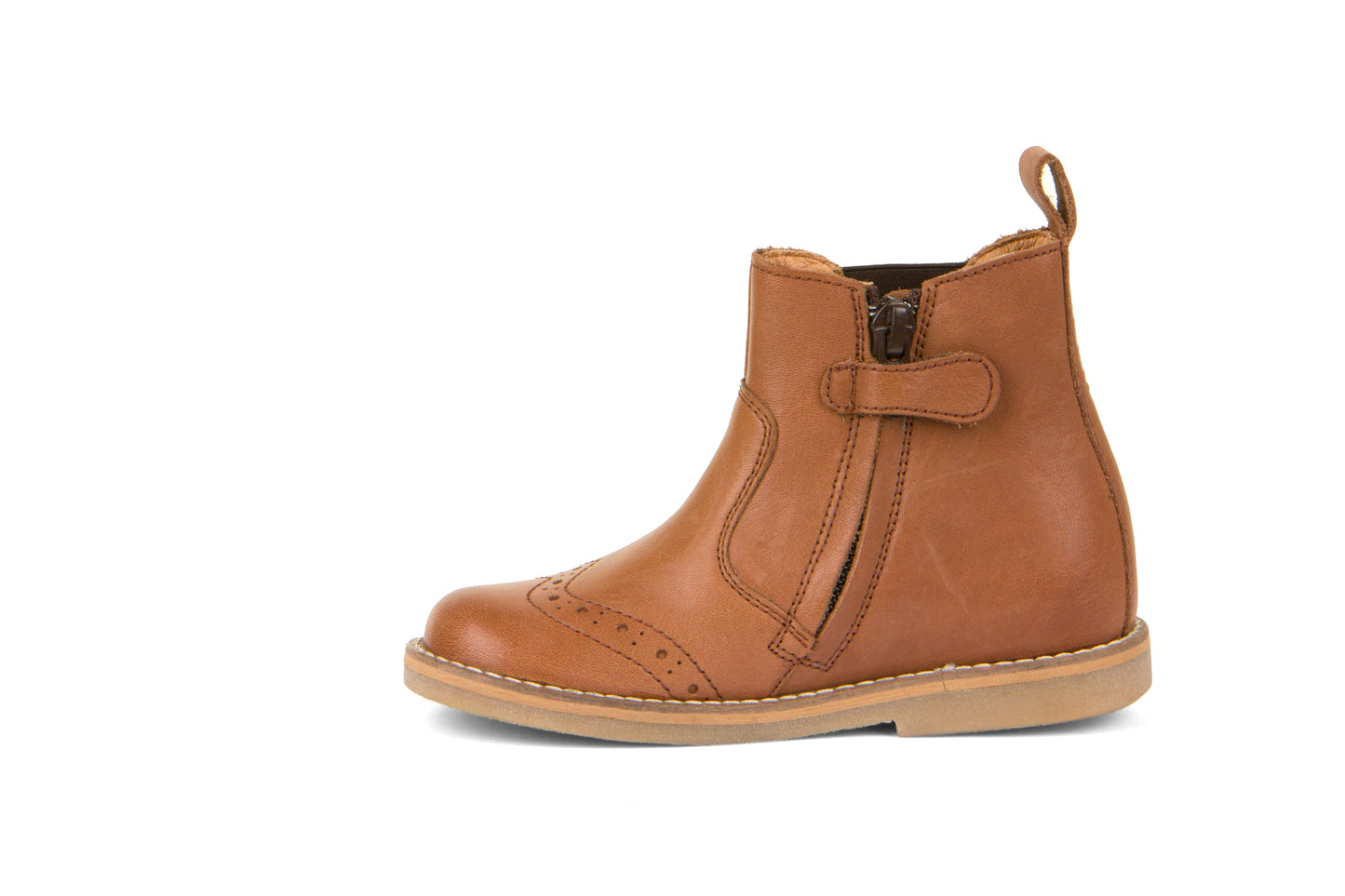 Chelys Brogue Leather Chelsea Boot in Cognac