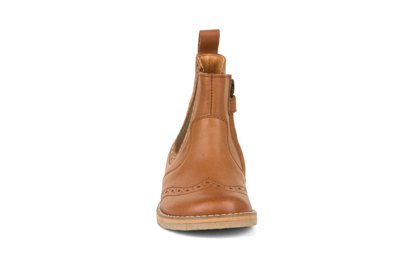 Chelys Brogue Leather Chelsea Boot in Cognac