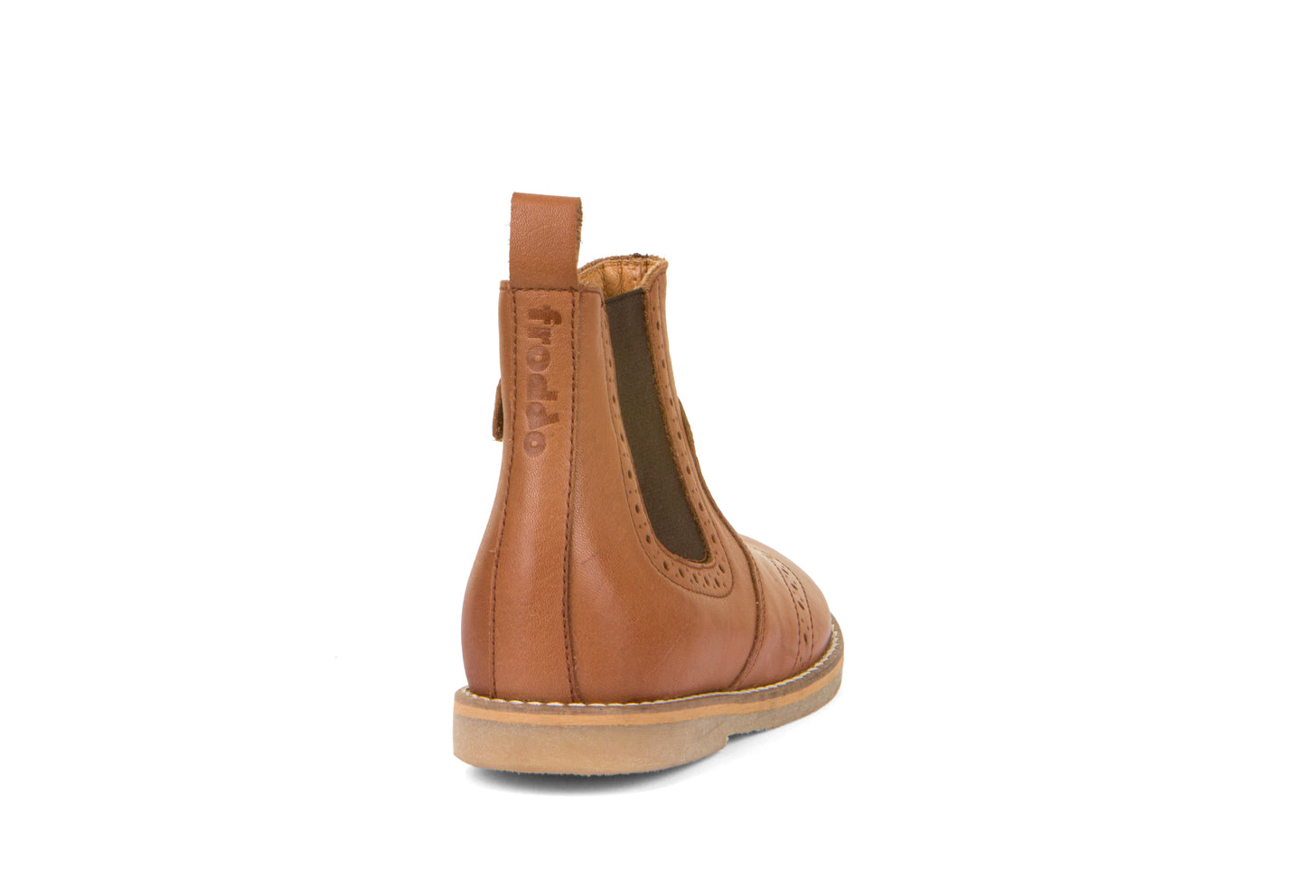 Chelys Brogue Leather Chelsea Boot in Cognac