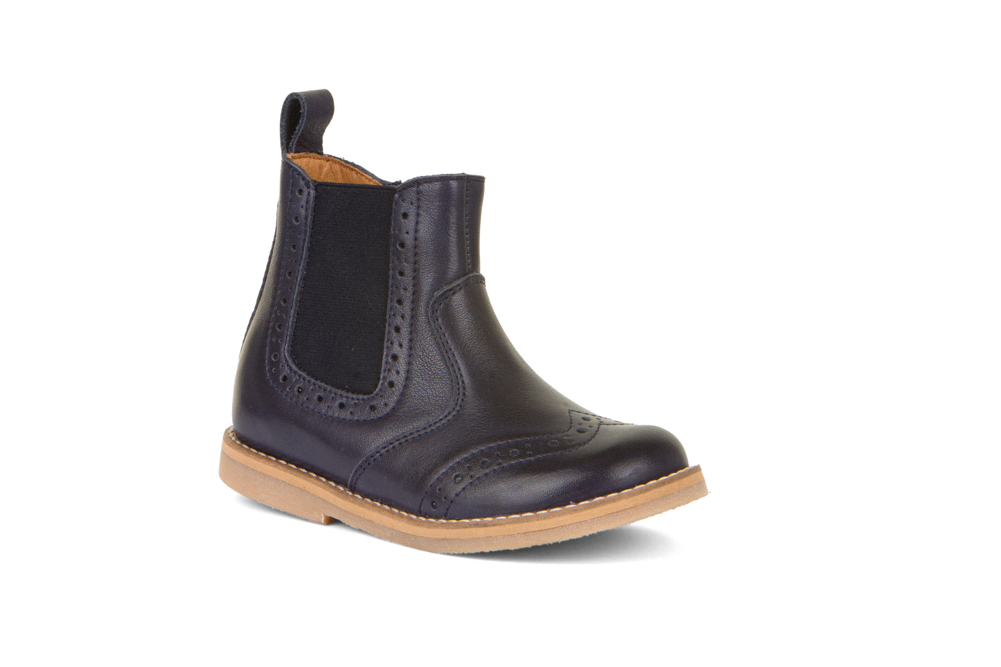 Chelys Brogue Leather Chelsea Boot in Dark Blue
