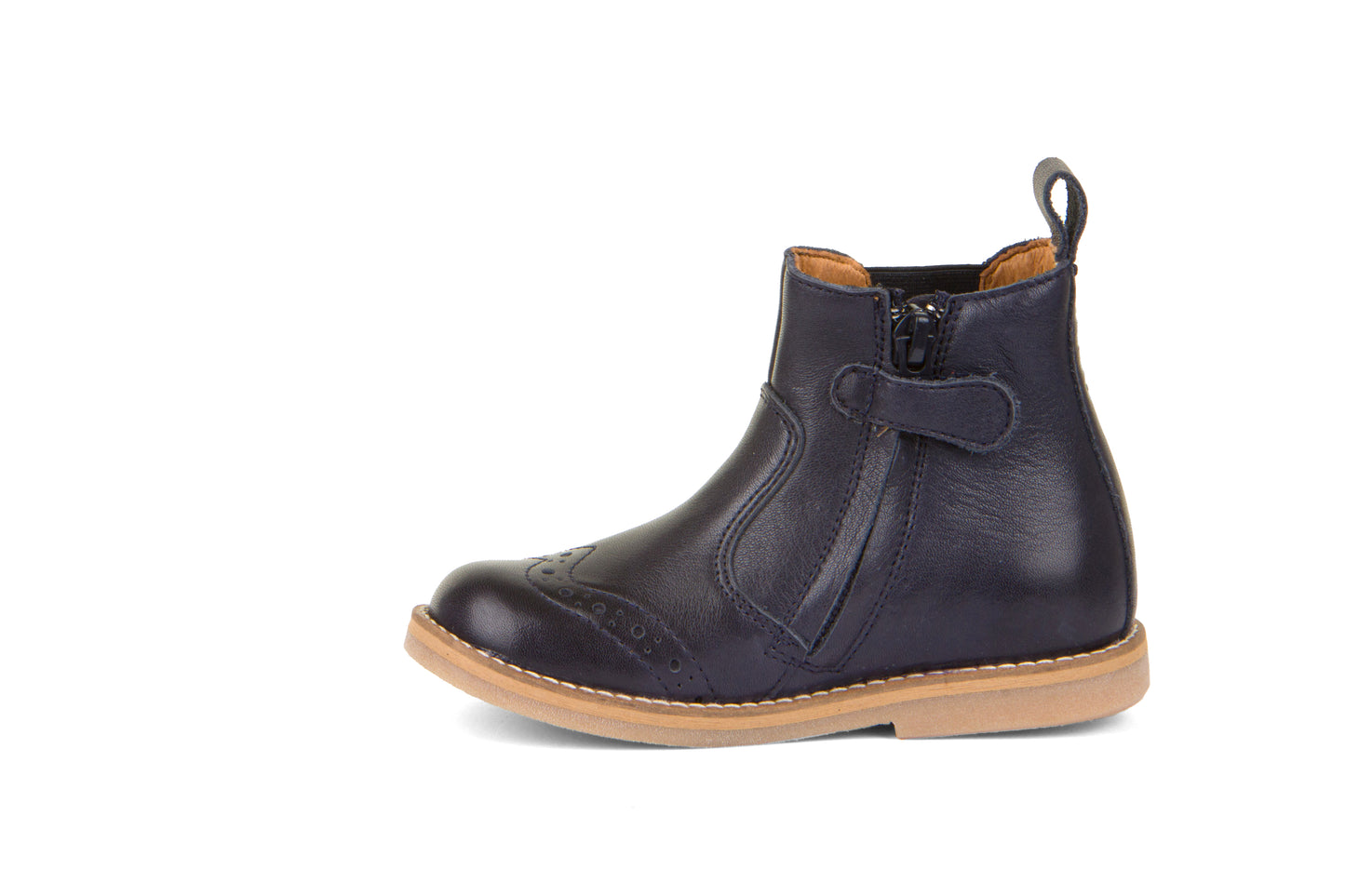 Chelys Brogue Leather Chelsea Boot in Dark Blue