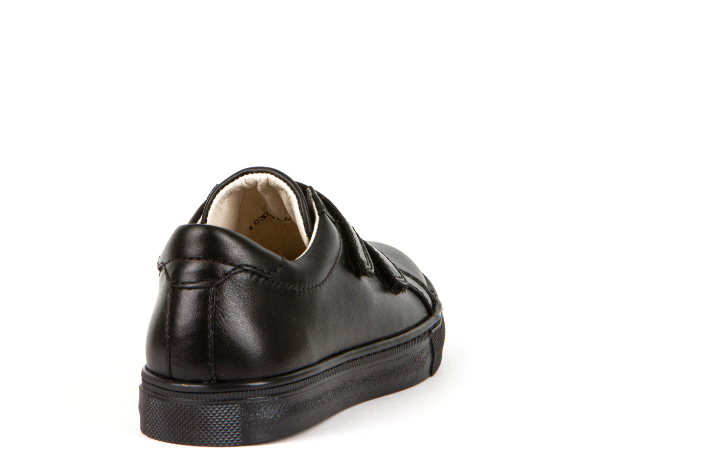 Morgan-D Black Leather Boy's Riptape School Shoe